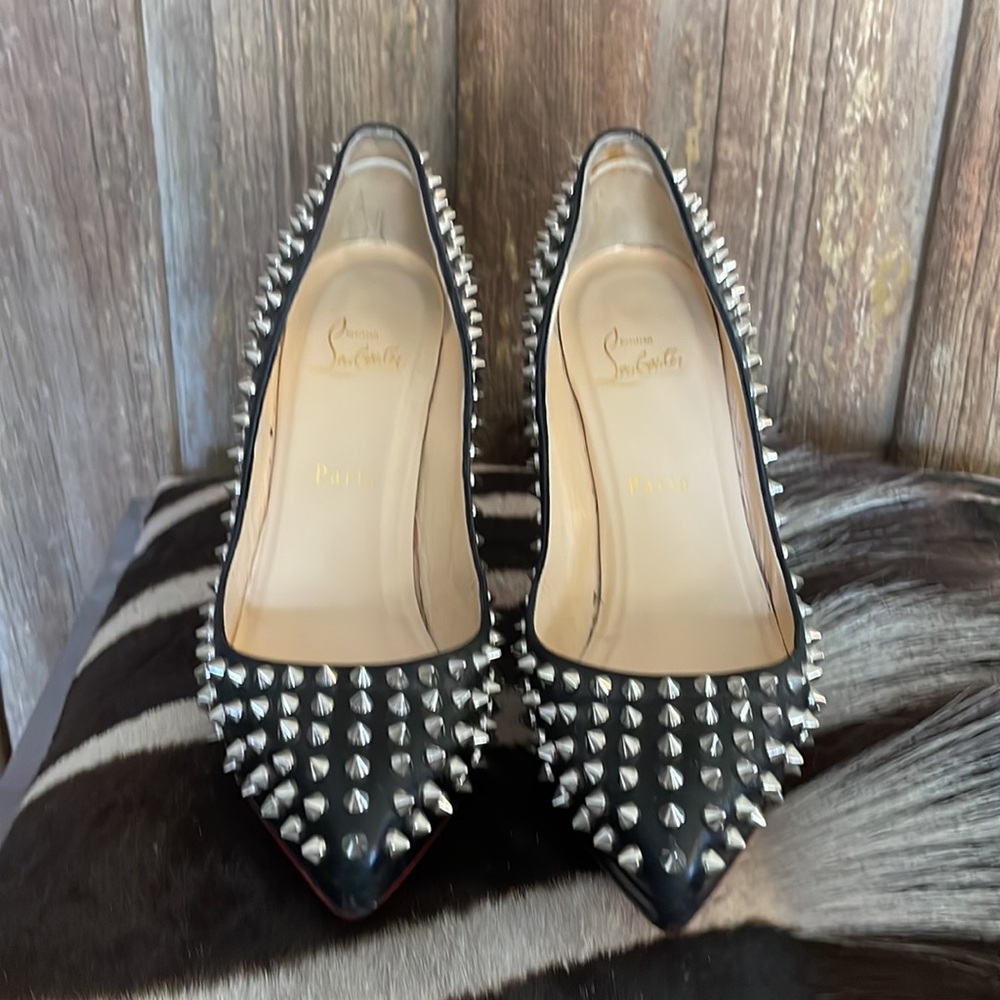 Christian Louboutin Black Spiked Heels - Picture 2 of 7